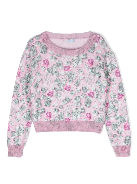Chiara Ferragni Kids سويتر بنقش جاكار