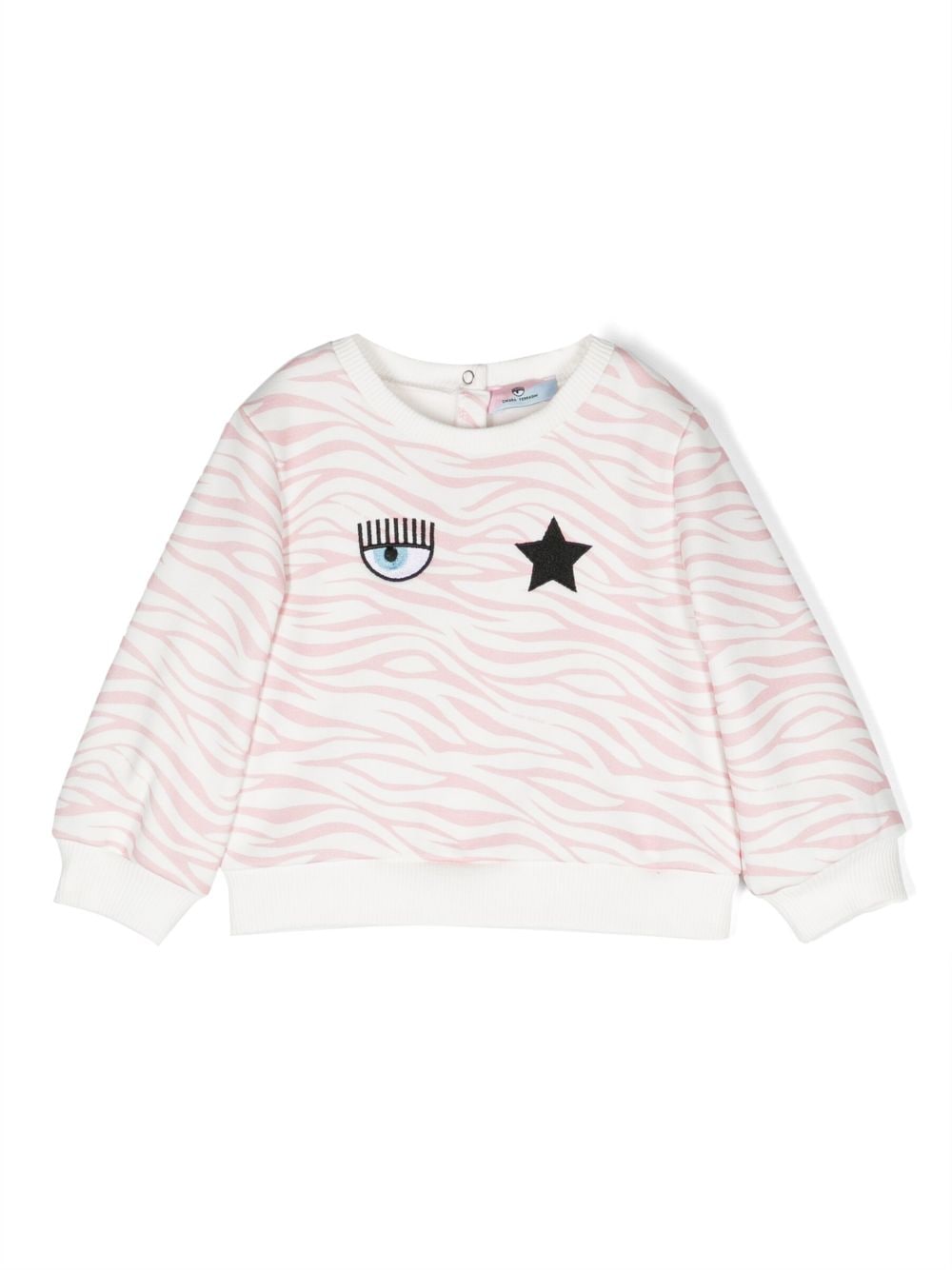 chiara ferragni kids sweat à imprimé animalier - rose