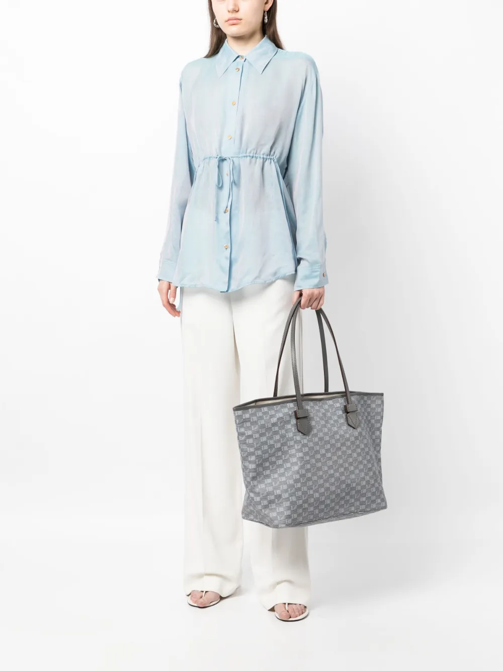 Moreau Saint Tropez leren shopper - Grijs