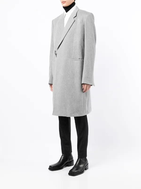Givenchy single breasted Wool Coat Grey FARFETCH AO