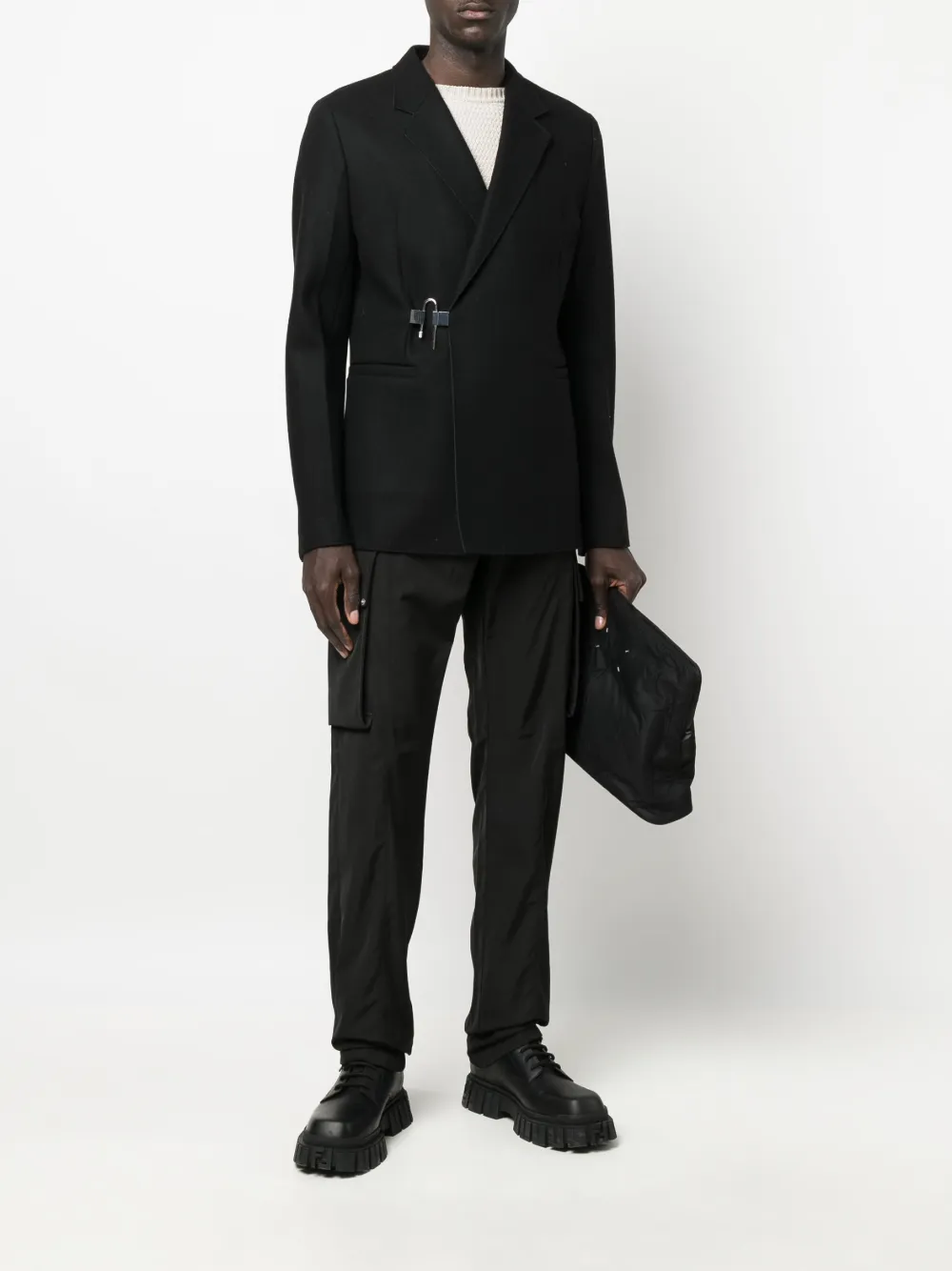 Givenchy padlock-detail tailored blazer - Zwart