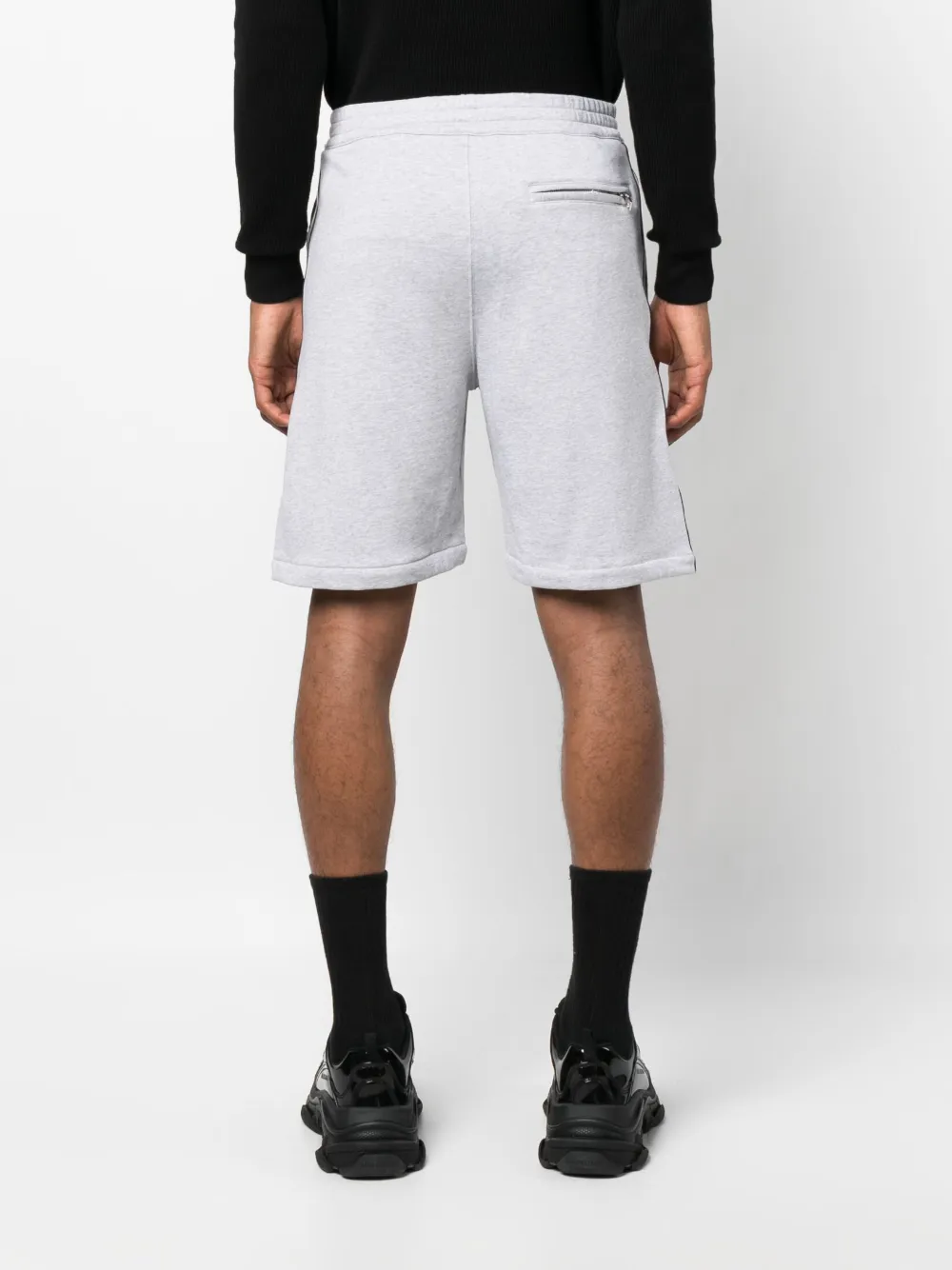 Shop Alexander Mcqueen Knee-length Track Shorts In Grey