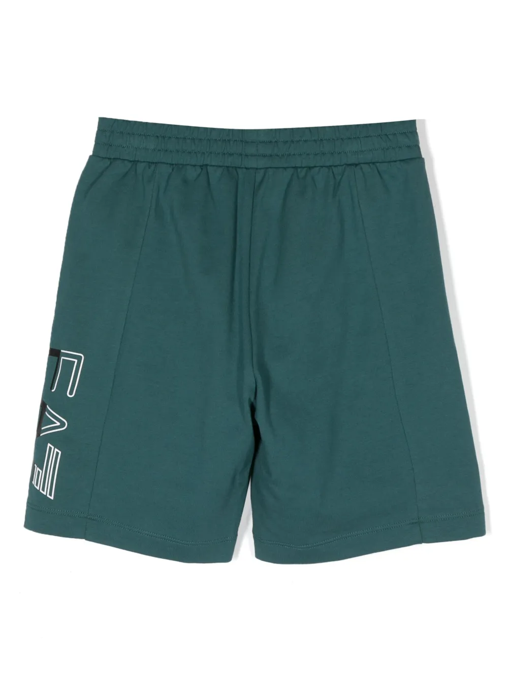 Ea7 Emporio Armani logo-print cotton shorts - Groen