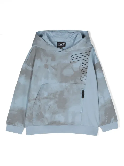 Ea7 Emporio Armani - tie-dye logo-print hoodie