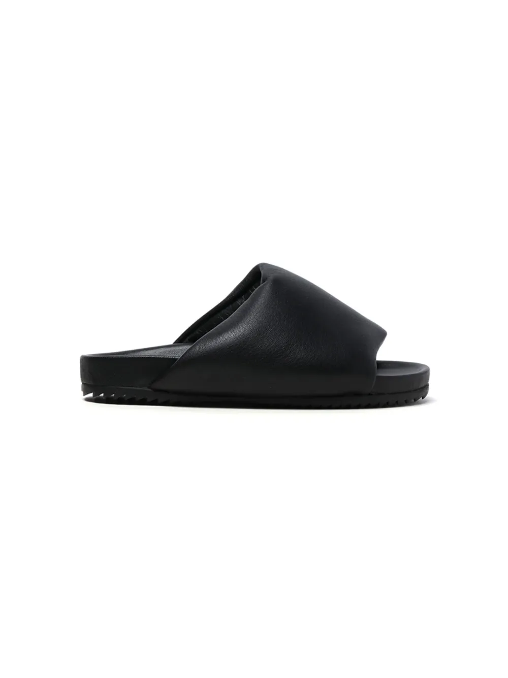 Rick Owens leather flat slides - Zwart