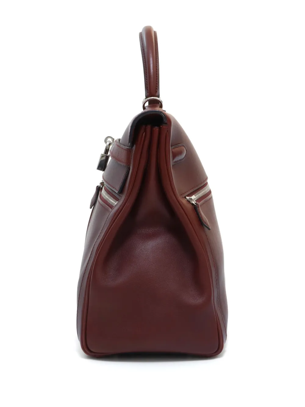 Hermès - 2008 pre-owned Kelly Laki 35 two-way handbag - women - Calf Leather - One Size - Red 2