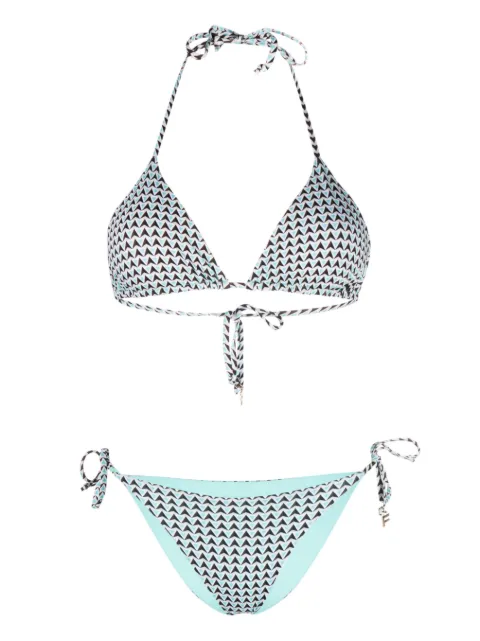 Fisico geometric-print bikini set 