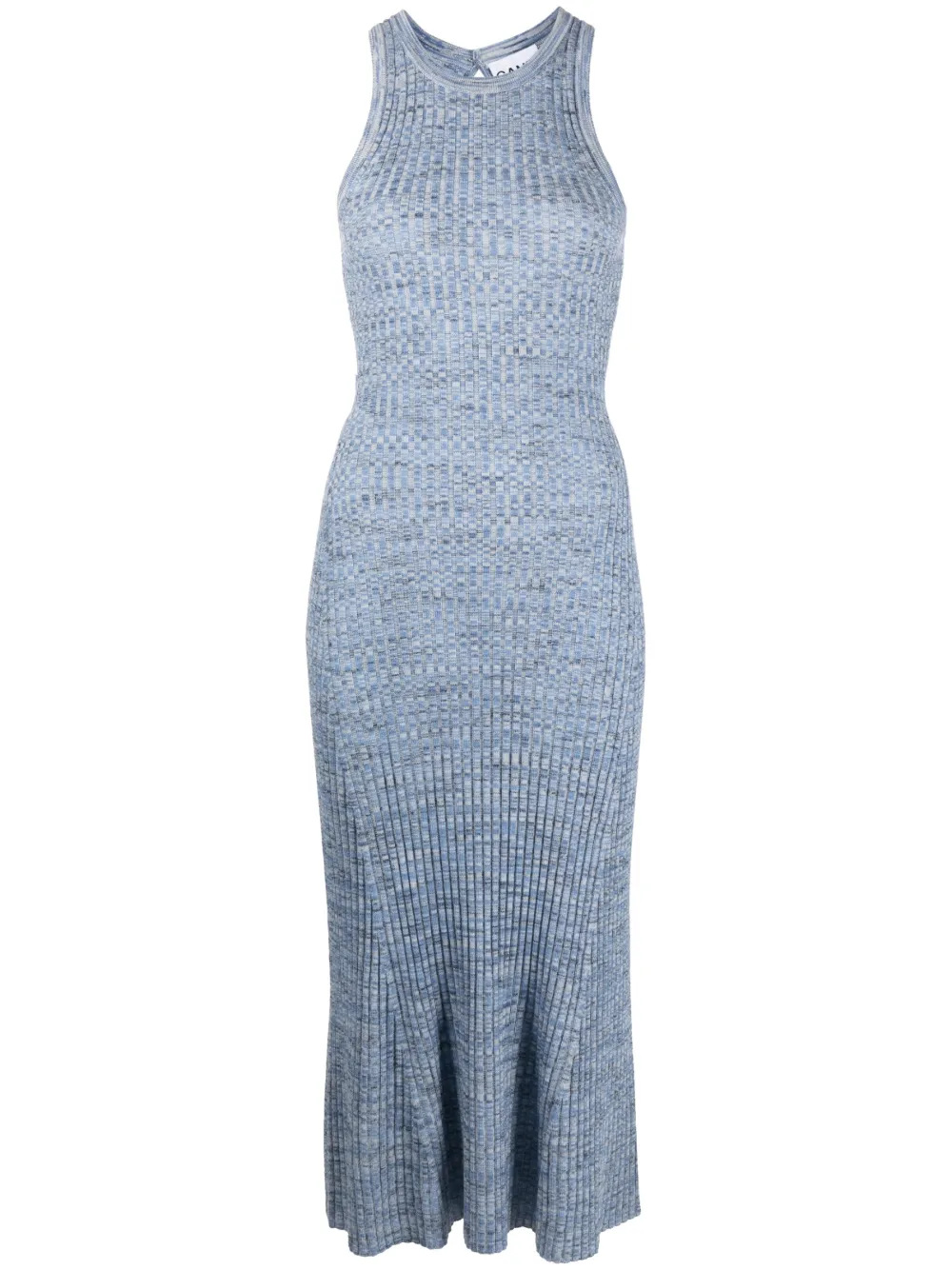 ganni light blue dress Melange Knit Mini Dress