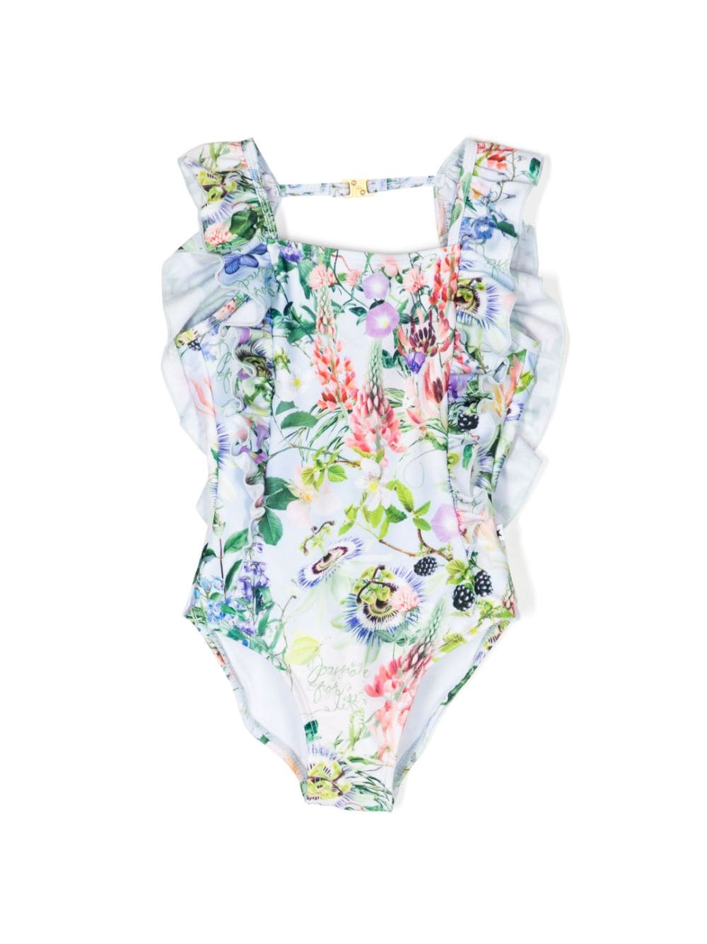 Molo flower-print ruffled swimsuit - Multicolour