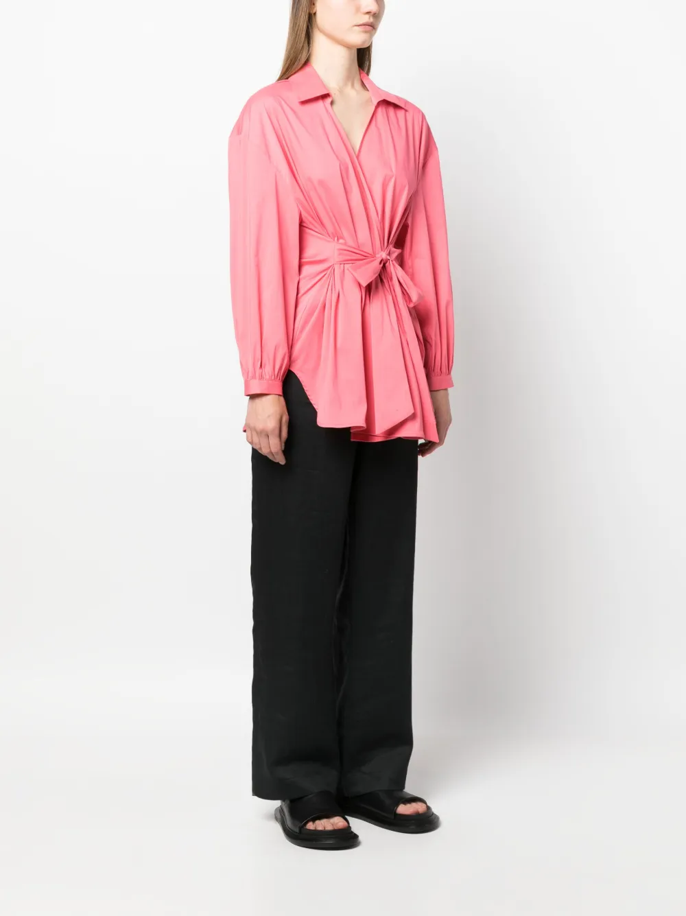 SEMICOUTURE LONG-SLEEVE BELTED BLOUSE