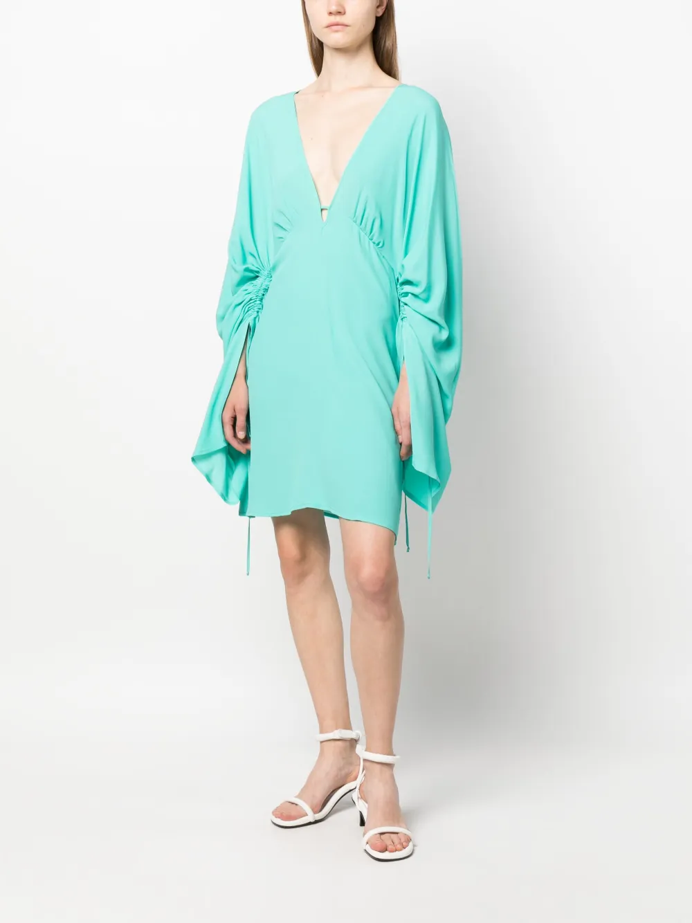 Semicouture Mini-jurk met V-hals - Groen
