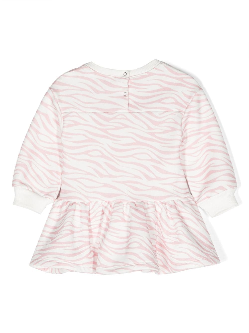 Shop Chiara Ferragni Zebra-print Ruffle-hem Dress In Pink