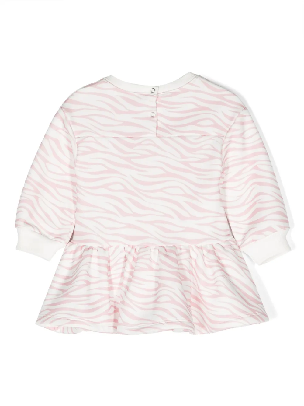 Shop Chiara Ferragni Zebra-print Ruffle-hem Dress In Pink