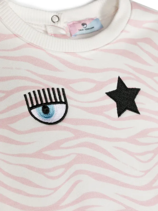 Chiara Ferragni Kids zebra print ruffle hem Dress Farfetch