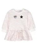 Chiara Ferragni Kids zebra-print ruffle-hem dress - Pink