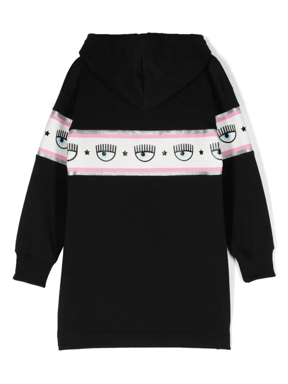 Chiara Ferragni Kids Jurk met capuchon - Zwart