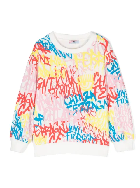 Chiara Ferragni Kids - logo-print crew-neck sweatshirt