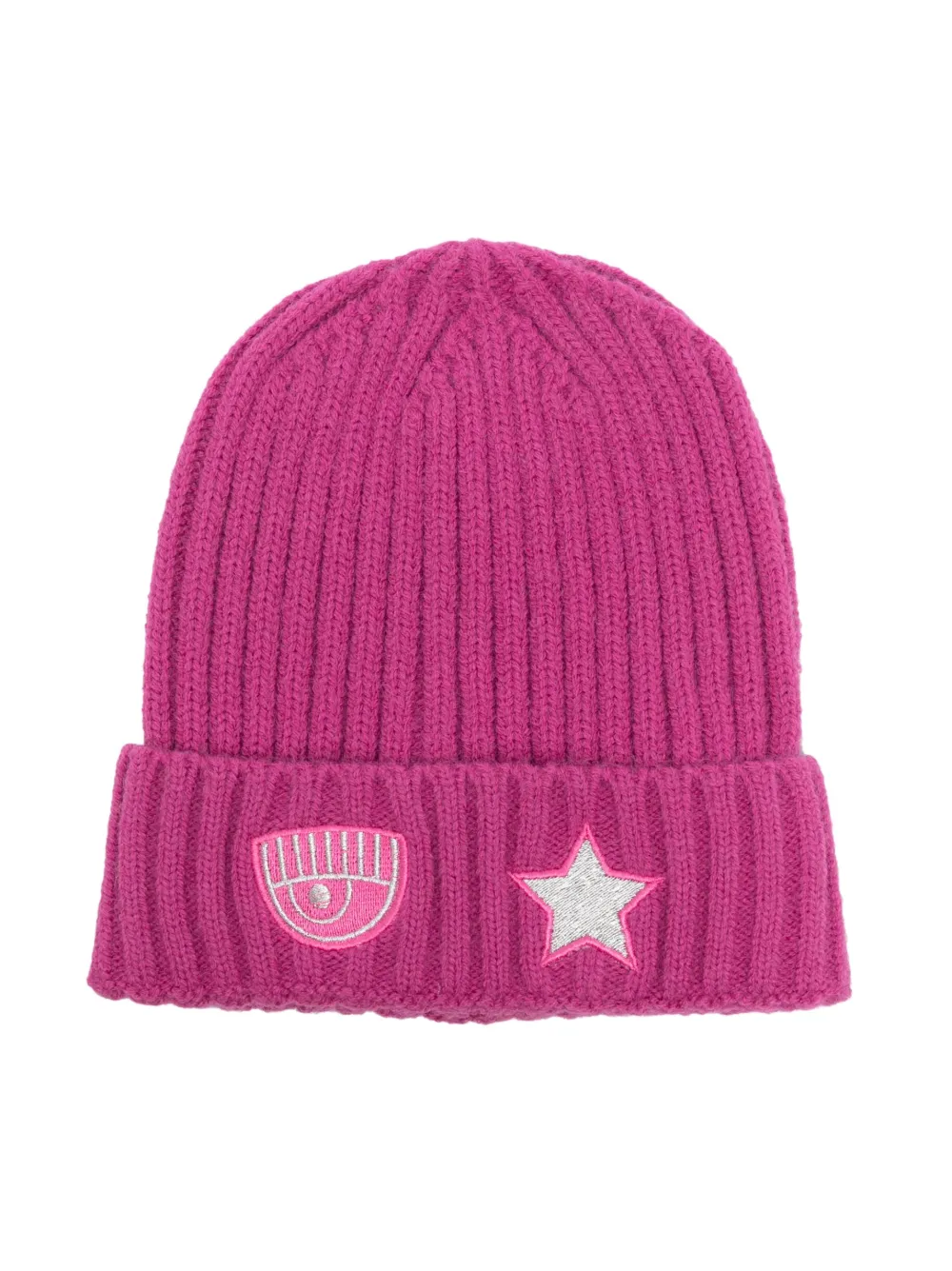 Chiara Ferragni Kids' Eyelike Logo-appliqué Beanie In Pink