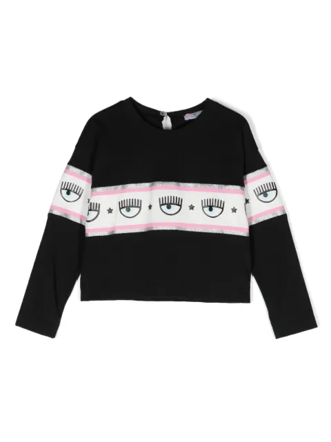 Chiara Ferragni Kids logo-tape cotton sweatshirt