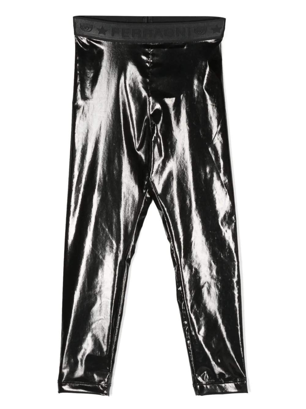 Chiara Ferragni Kids faux leather logo waistband Leggings Black FARFETCH ID