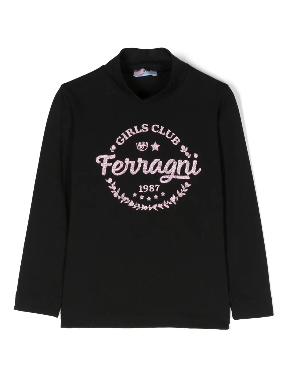 chiara ferragni kids sweat à logo imprimé - noir