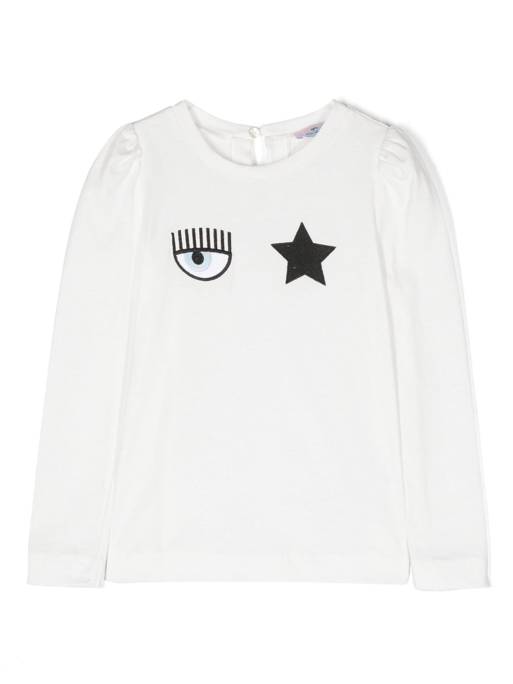 Chiara Ferragni Kids' Logo-patches Cotton Sweatshirt In White