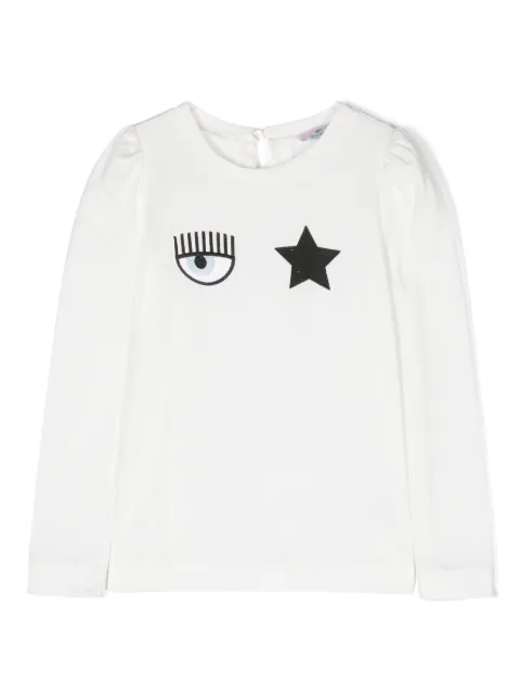 Chiara Ferragni Kids logo-patches cotton sweatshirt