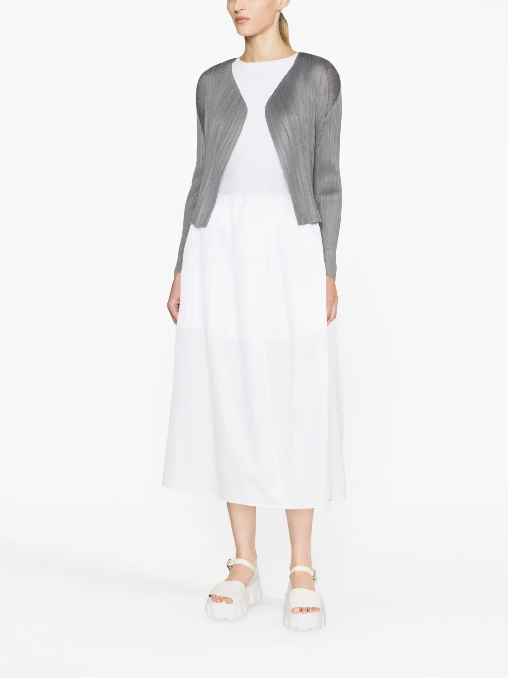 Pleats Please Issey Miyake Monthly Colours May plissé cardigan - Grijs