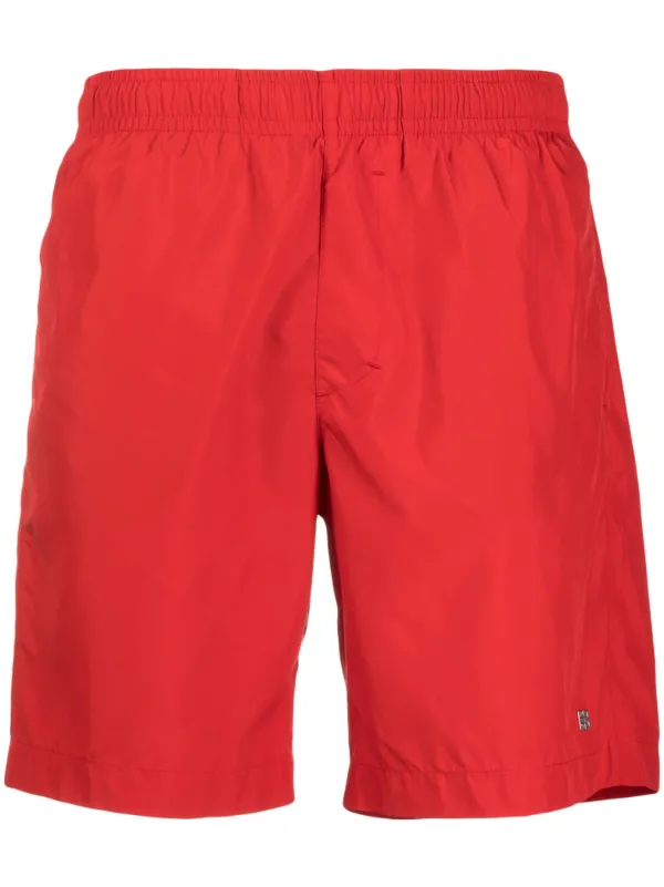 Givenchy 4G Plaque Swim Shorts Red FARFETCH