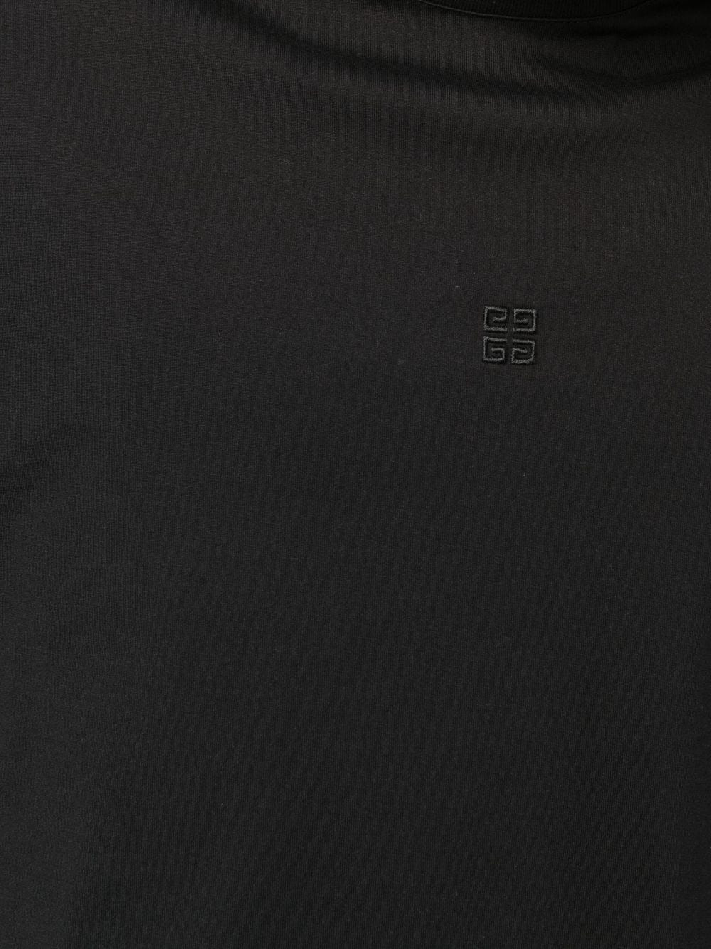 Shop Givenchy Embroidered Logo Cotton T-shirt In Black