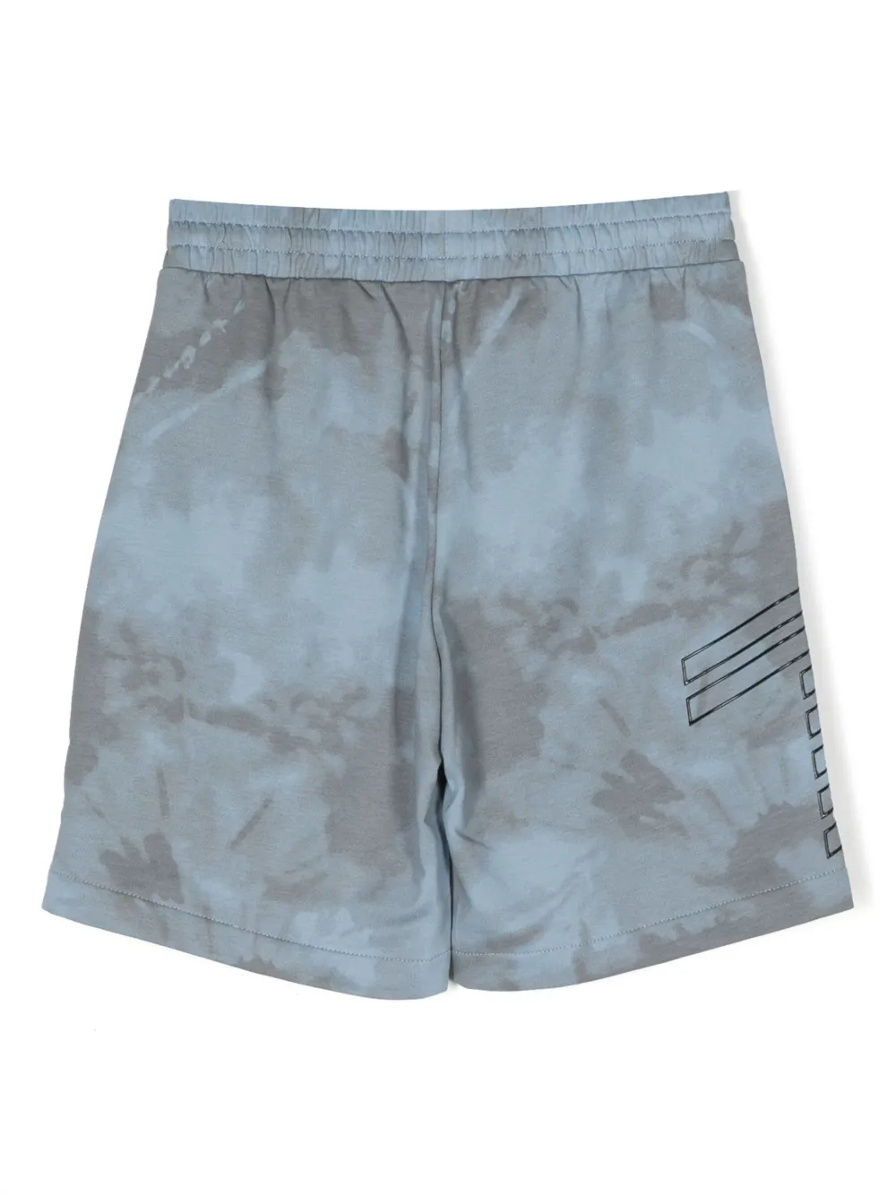 Ea7 Emporio Armani tie-dye logo-print shorts - Blauw