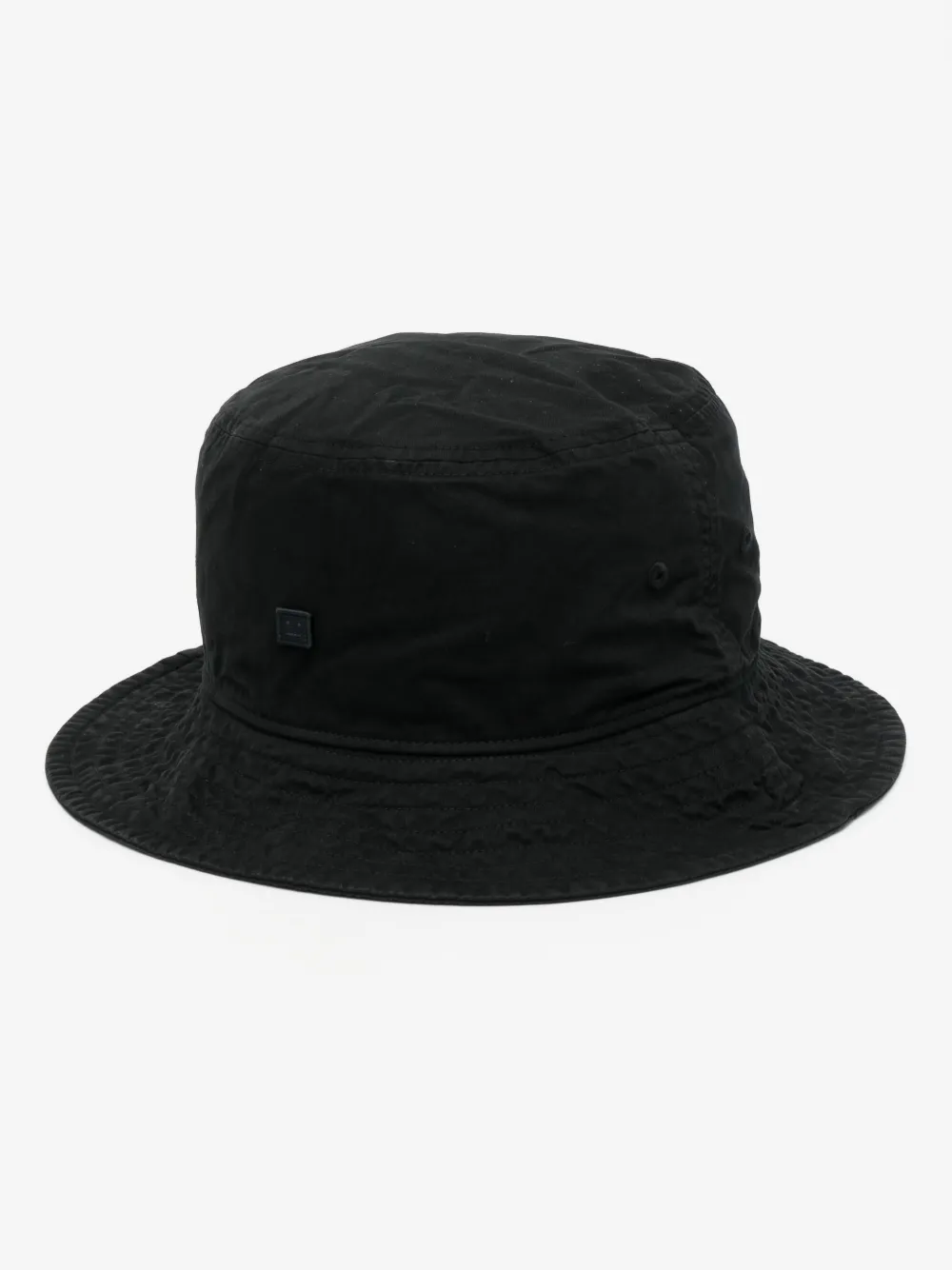 Acne Studios Face-embroidered cotton bucket hat | Black | Image 1