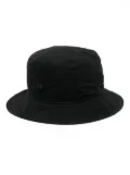 Acne Studios Face-embroidered cotton bucket hat - Black