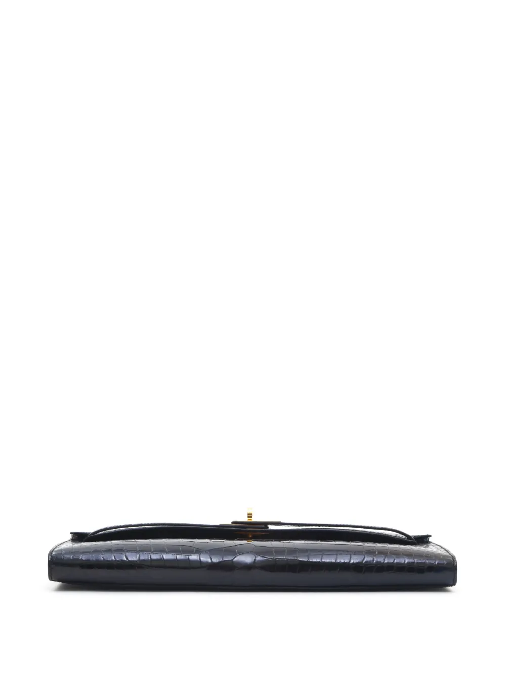 Hermès - 2018 pre-owned Kelly Cut clutch - women - Crocodile Embossed Leather - One Size - Black 4