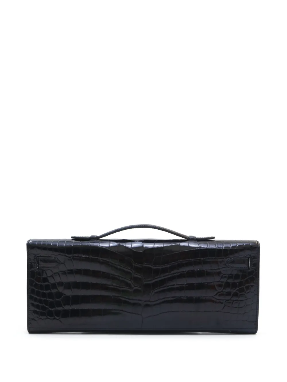 Hermès - 2018 pre-owned Kelly Cut clutch - women - Crocodile Embossed Leather - One Size - Black