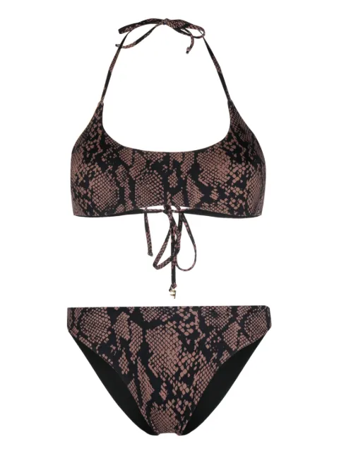 Fisico snakeskin-print bikini set