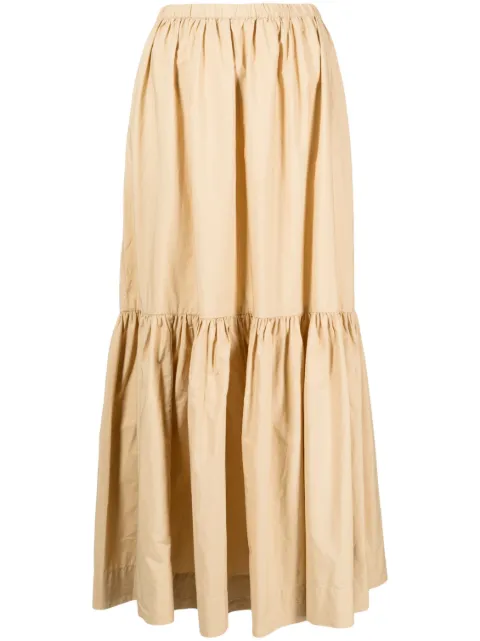 GANNI Flounce tiered organic cotton skirt