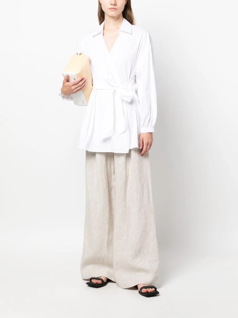 Semicouture long-sleeve belted blouse - Wit