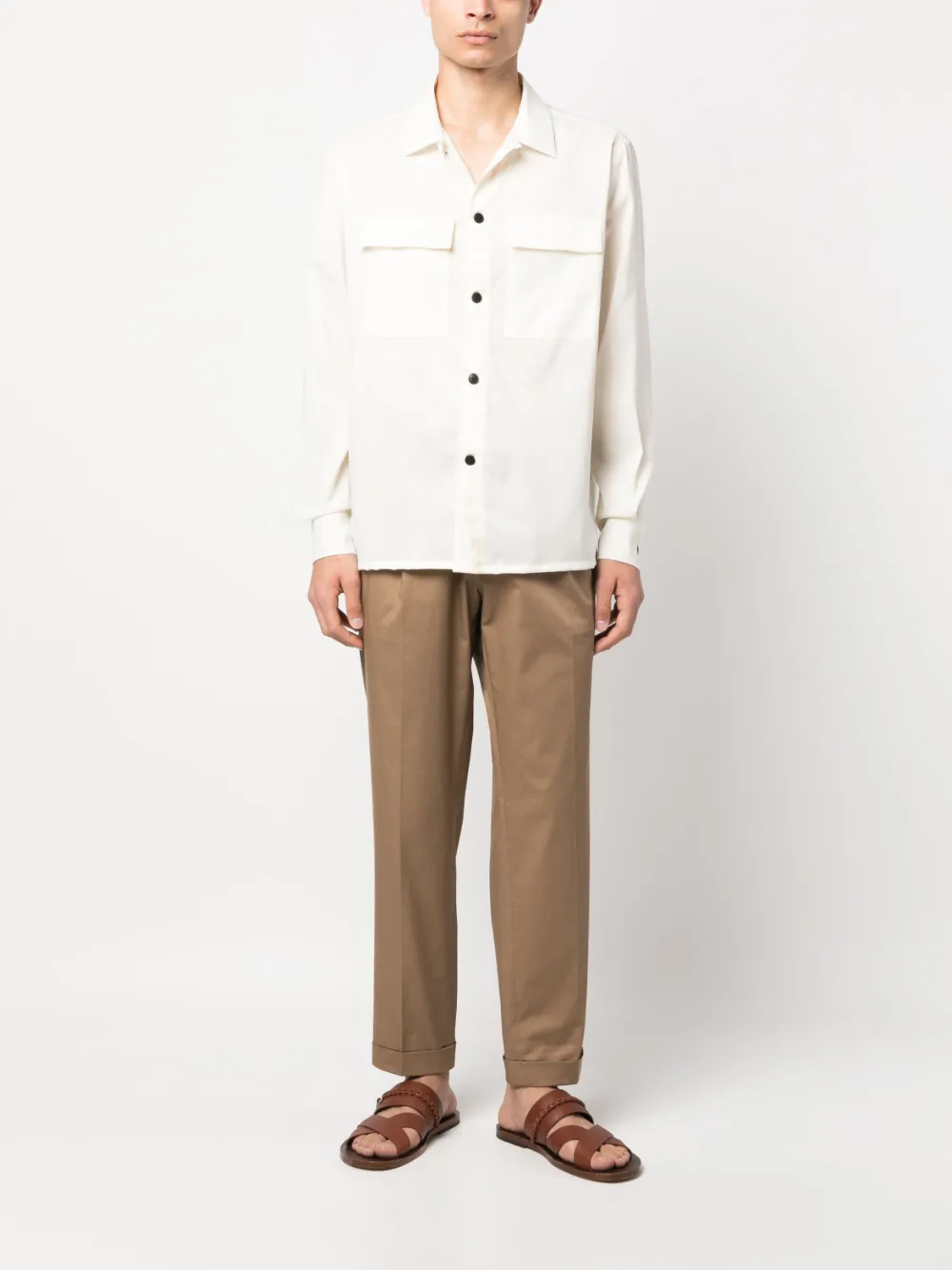 Low Brand long-sleeve virgin wool shirt - Beige