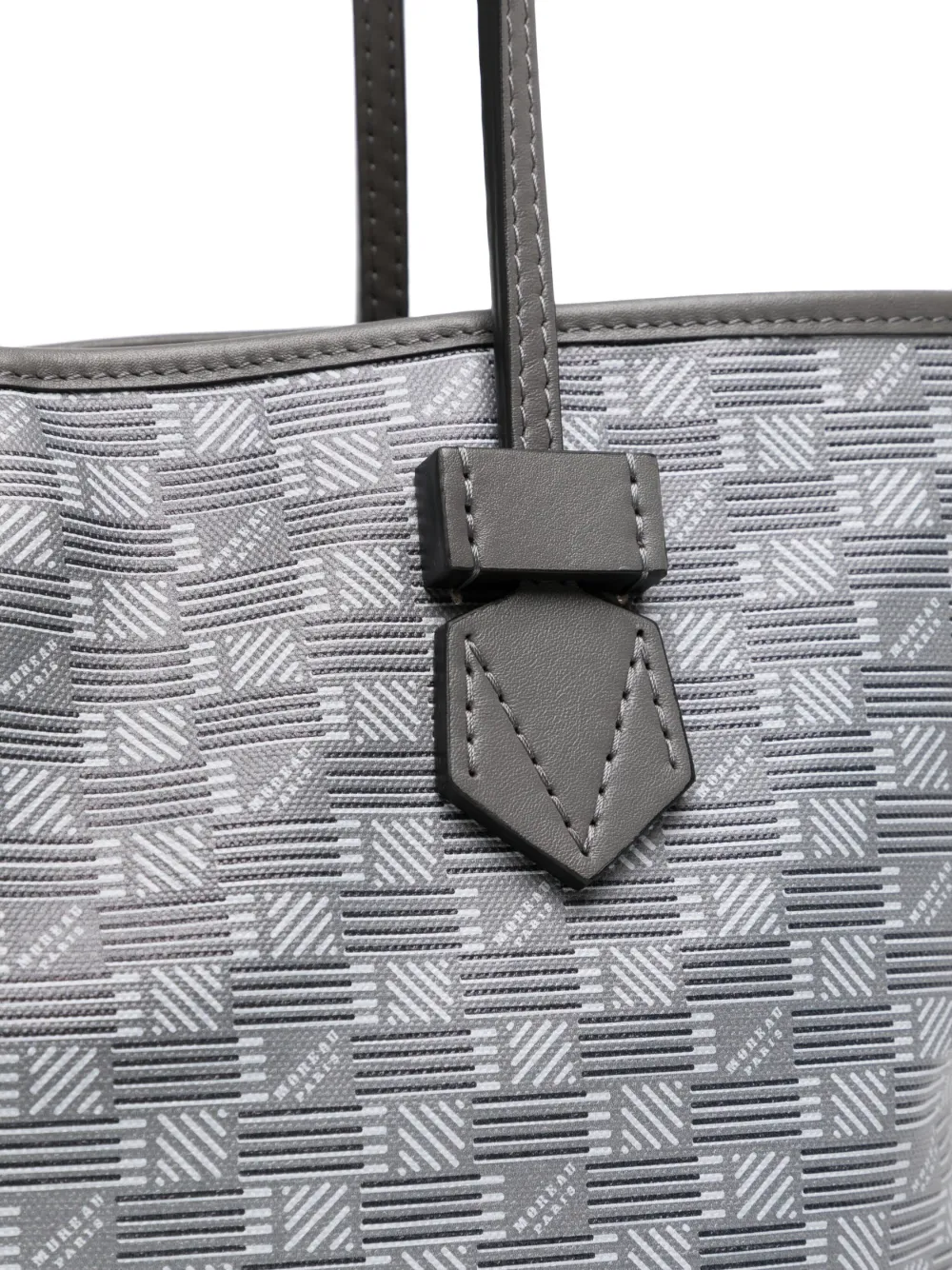 Moreau Saint Tropez Leather Tote Bag In Grey