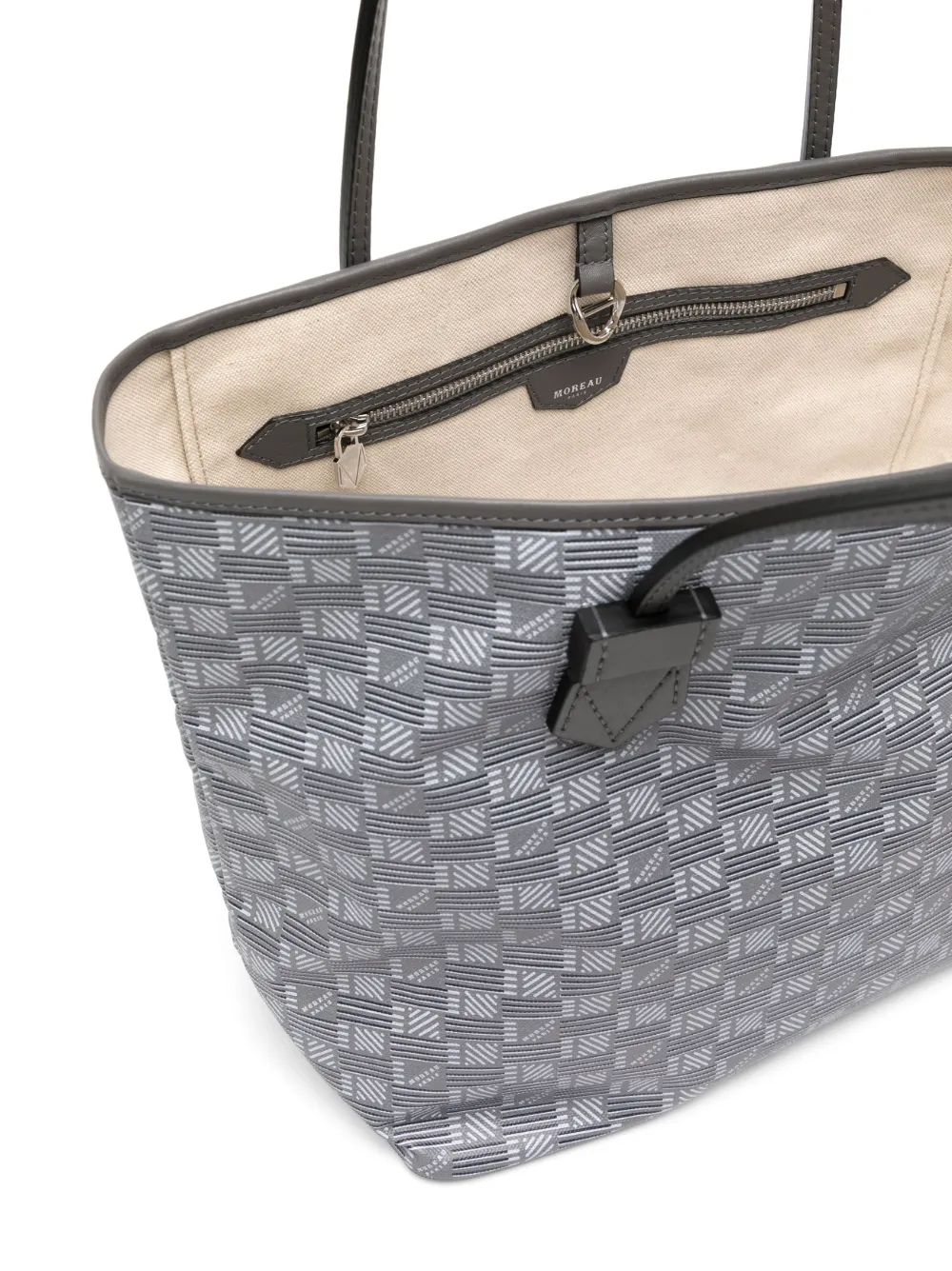 Moreau Saint Tropez Leather Tote Bag In Grey