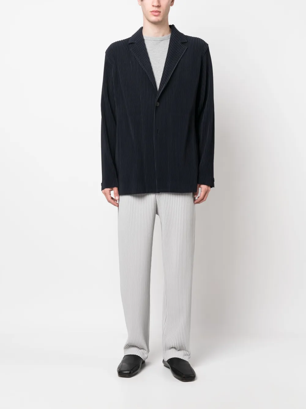 Homme Plissé Issey Miyake Geplooide blazer - Blauw
