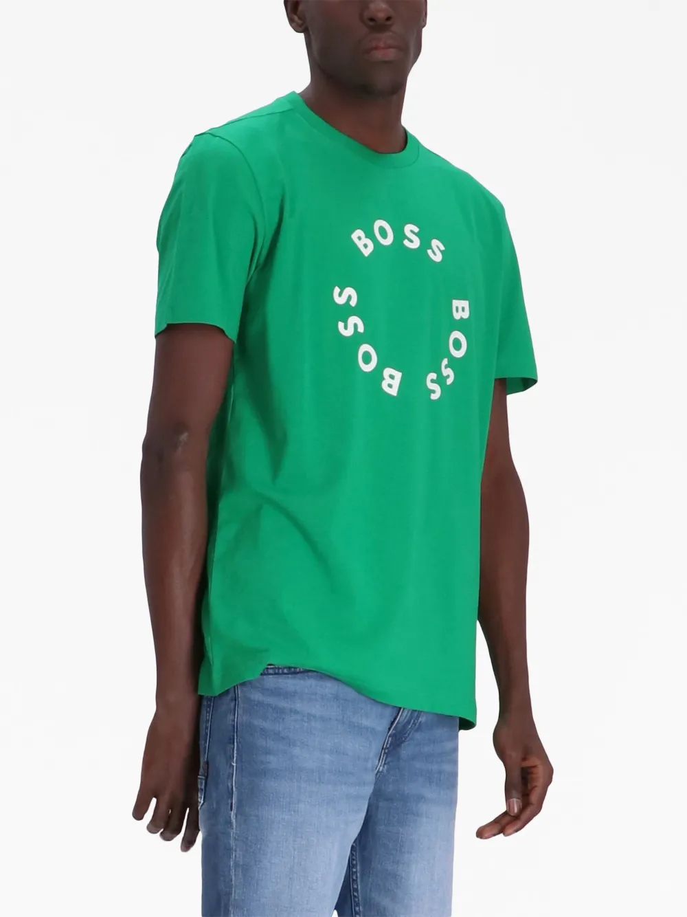 BOSS T-shirt met logoprint - Groen