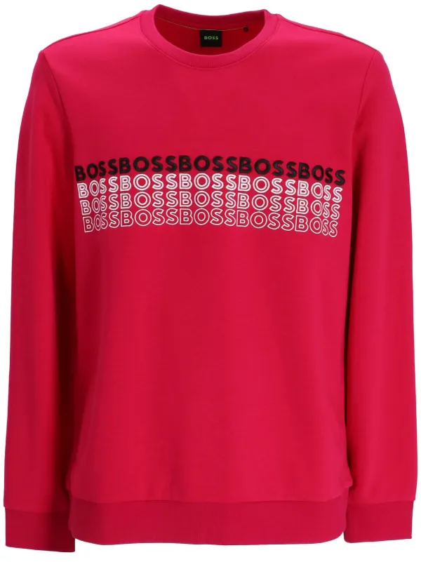 BOSS embroidered logo crew neck Sweatshirt Farfetch