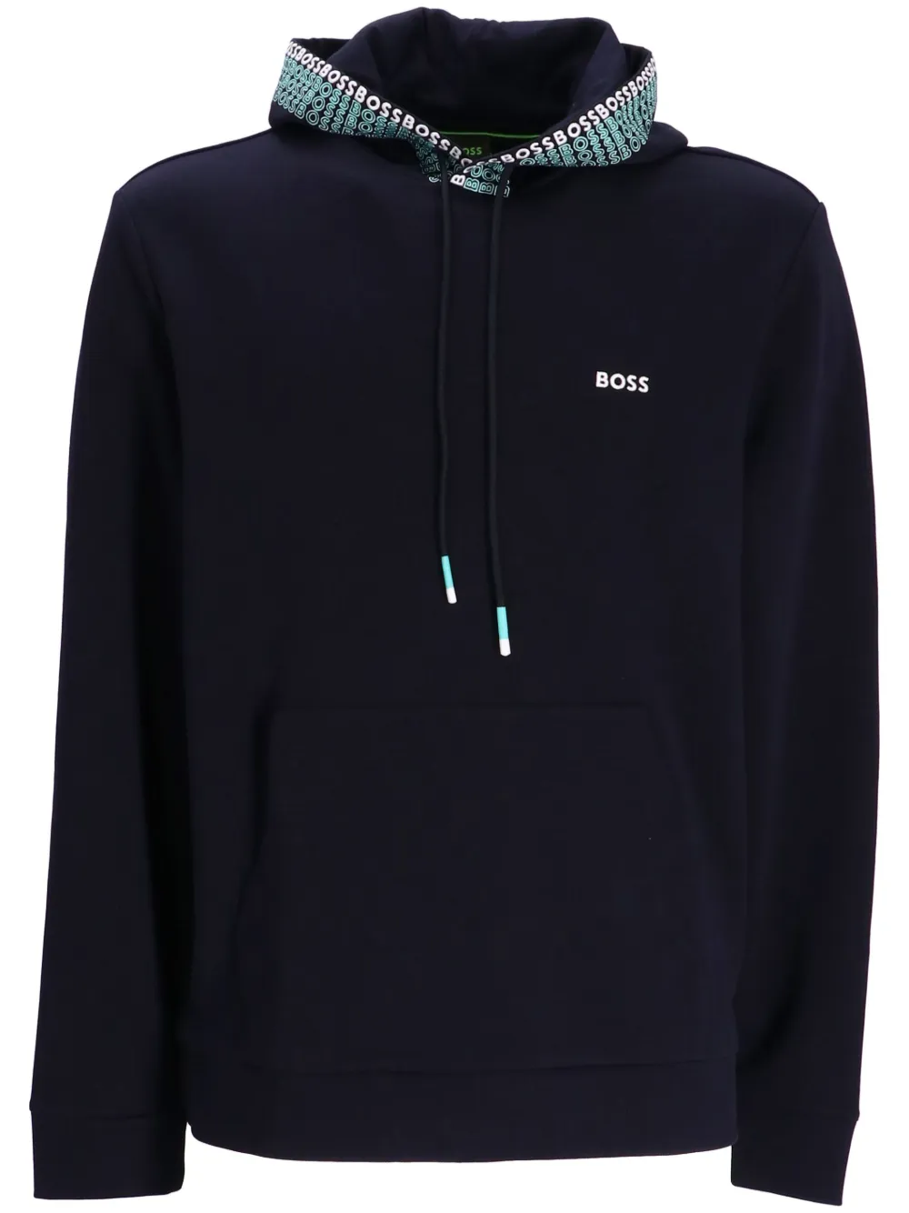 BOSS embroideredlogo Drawstring Hoodie Farfetch