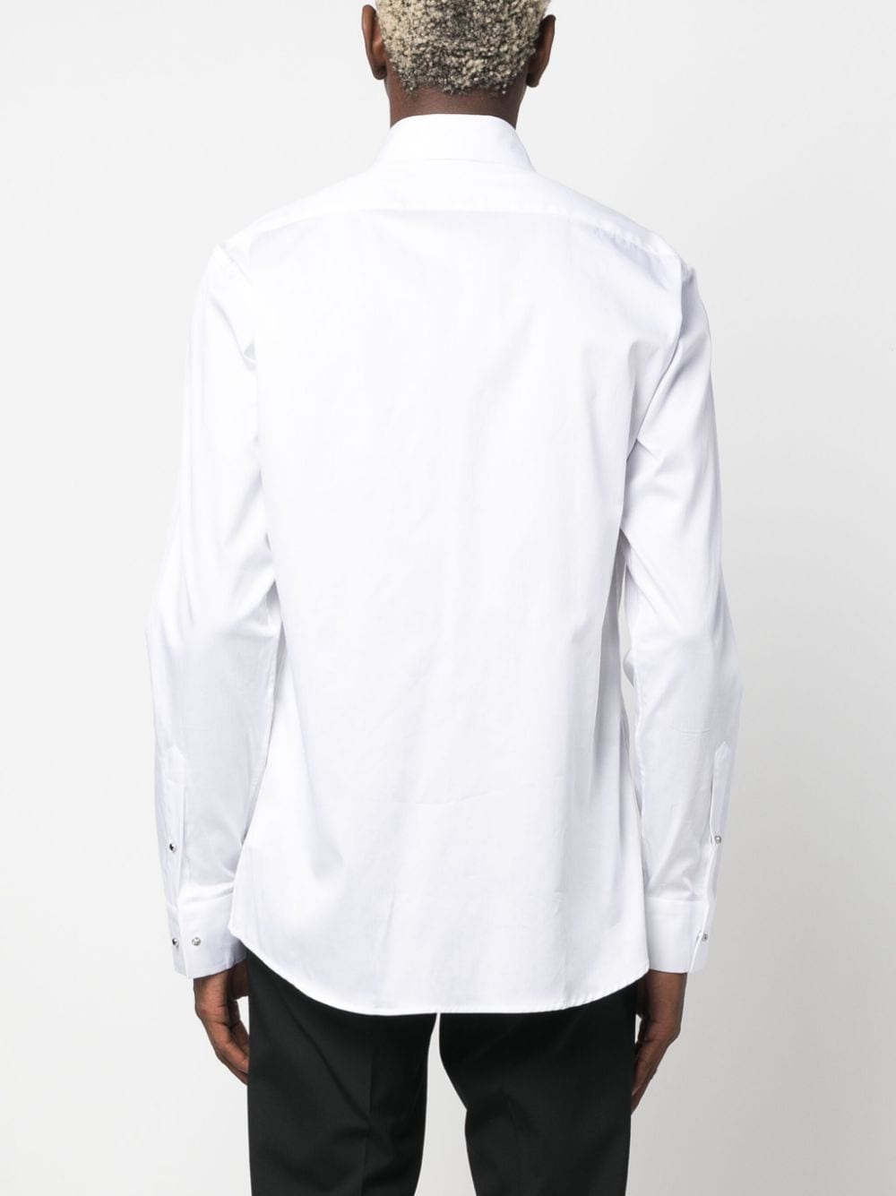 Shop Karl Lagerfeld Panelled Cotton Shirt In Weiss