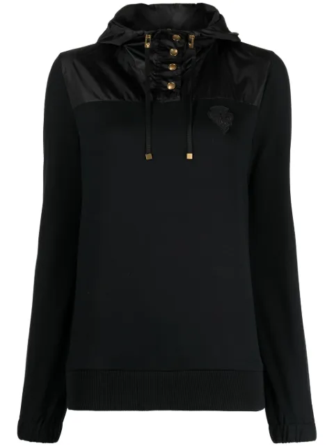 Gucci crest-appliqué panelled hoodie