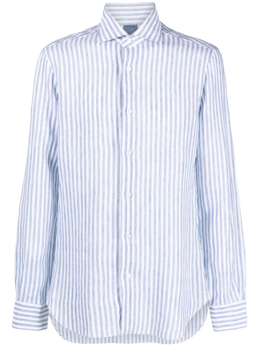 Barba Napoli Long-sleeve Linen Shirt In Blue