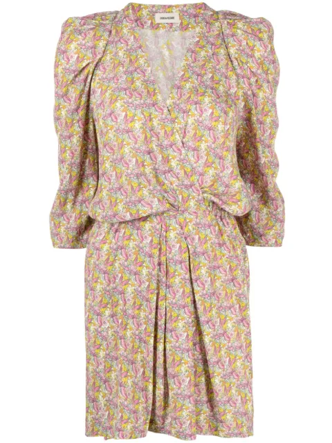 Zadig&Voltaire floral wings-print mini dress WWDR01249 - 0