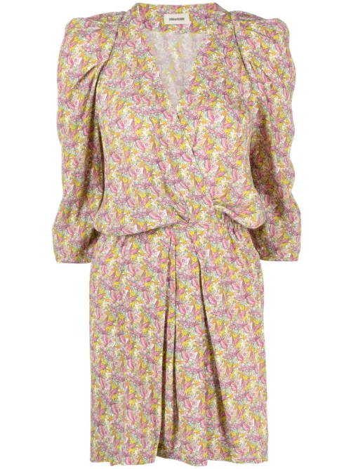 Robe courte à fleurs - Zadig&Voltaire - Modalova